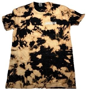 Gildan Softstyle Tie Dye T Shirt Mens Small Black Tan Acid Wash Graphic Tee(198)
